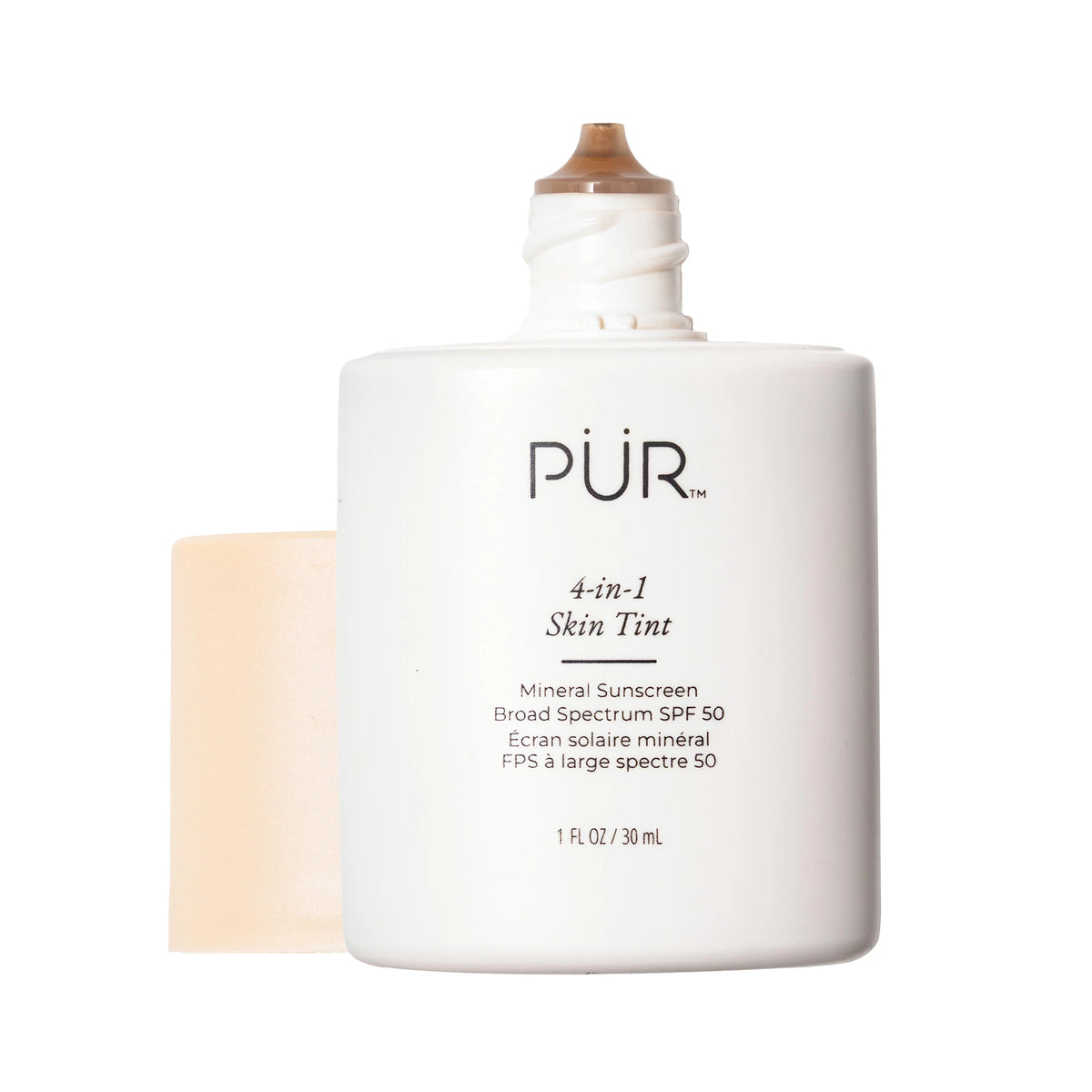 4-in-1 Skin Tint DP3 bottle with cap on against a white background 