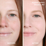 Before and after results with LN2 powder foundation 