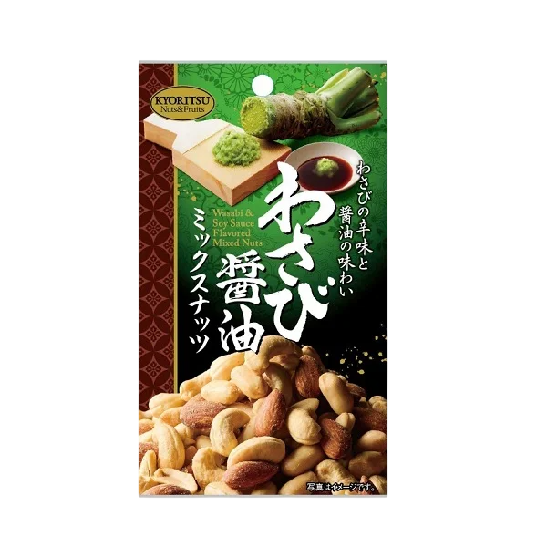 Kyoritsu Shokuhin - Mélange de noix wasabi et sauce soja 30g