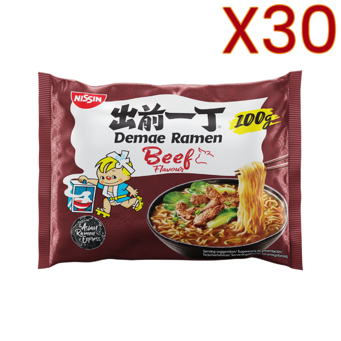 Nissin - Fideos Ramen Demae Bœuf 100G/500ml X30 BUNDLE