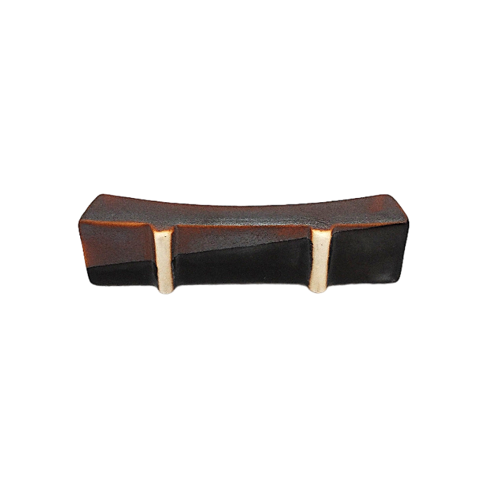 天目仕上げの陶器製はしおき 6×1.5×1cm