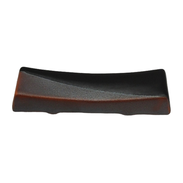 天目仕上げの陶器製はしおき 6×1.5×1cm