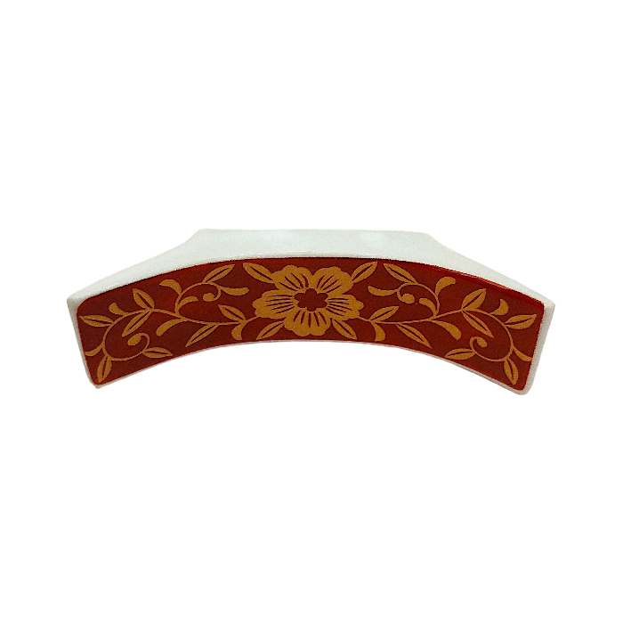 Repose-baguette en porcelaine en forme d'éventail rouge 7.2x2x1.8cm