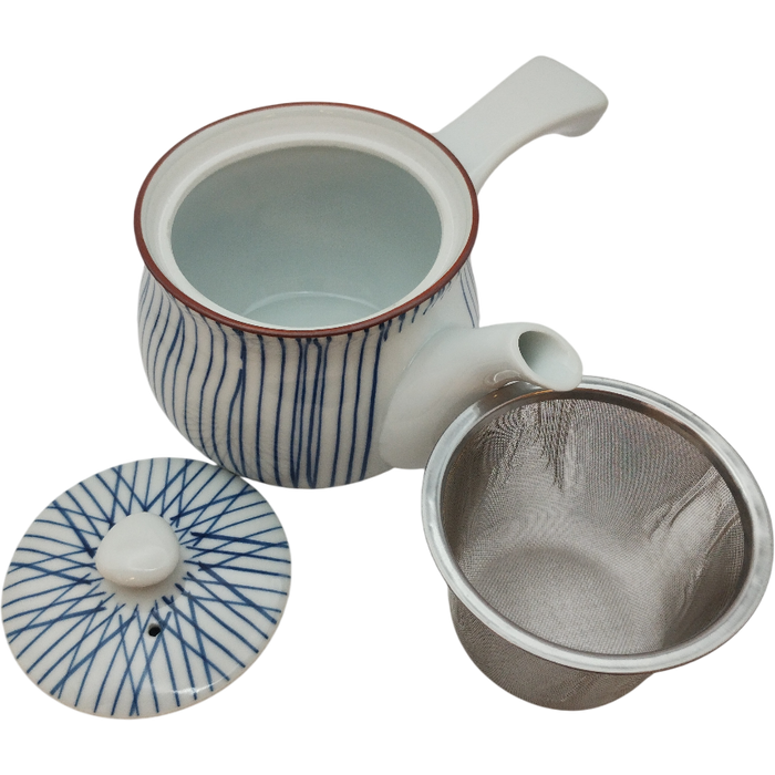 Théière japonaise avec manche à fines rayures 620ml