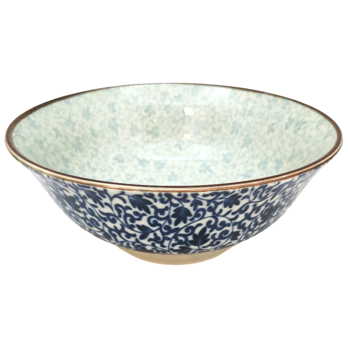 益子唐草ラーメン丼 18.9 x 7.8 cm