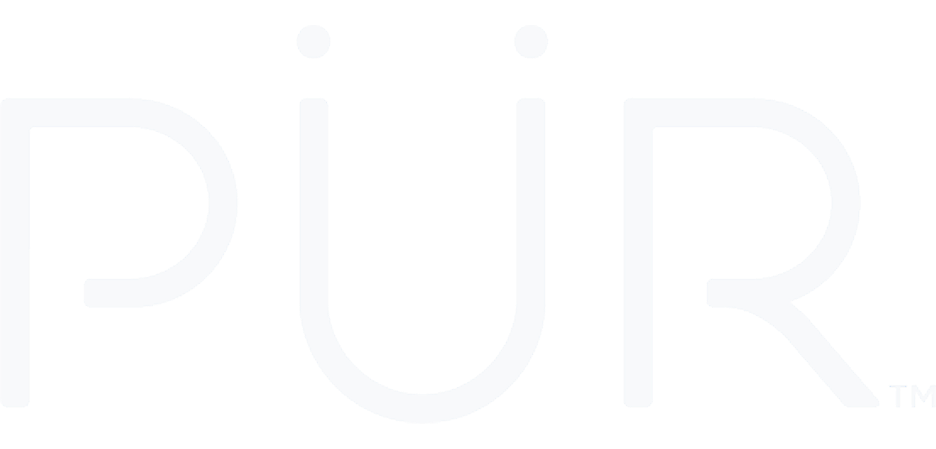 PUR LOGO in white text against transparent background