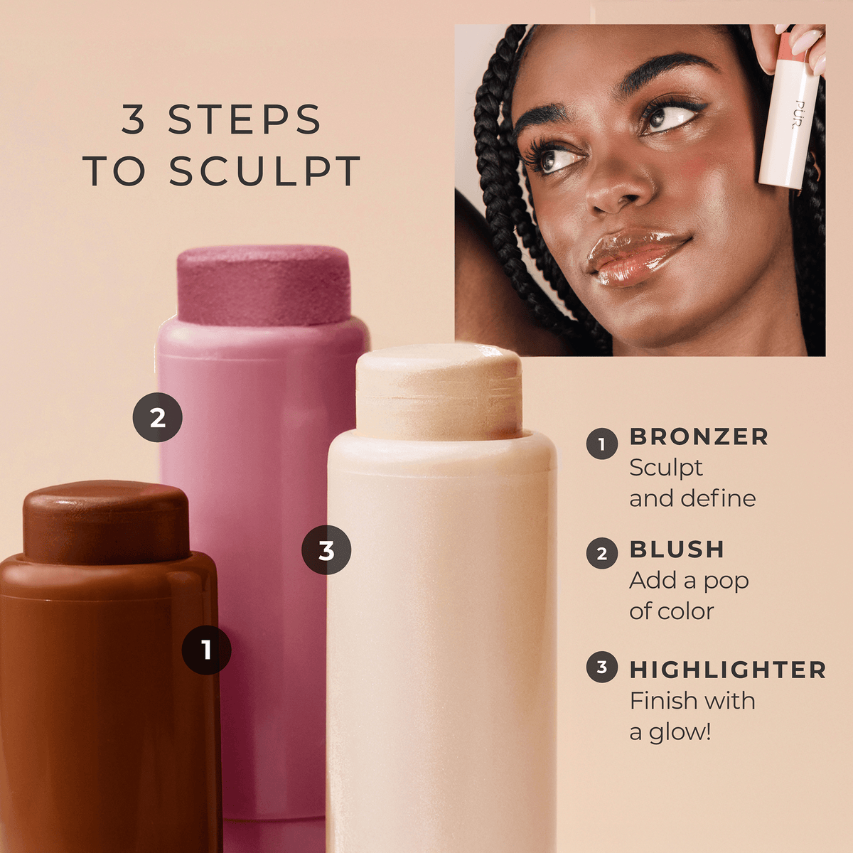 Silky Tint Creamy Multitasking Stick with Peptides - PÜR Beauty