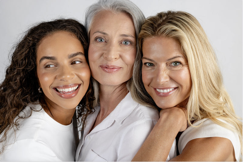 Tinted Moisturizer Three Models against white background
