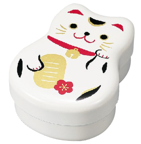 Bento-Box mit weißer Katze