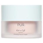 PÜR Get A Lift Firming Facial Cream jar with frosted packaging and mint-colored lid.